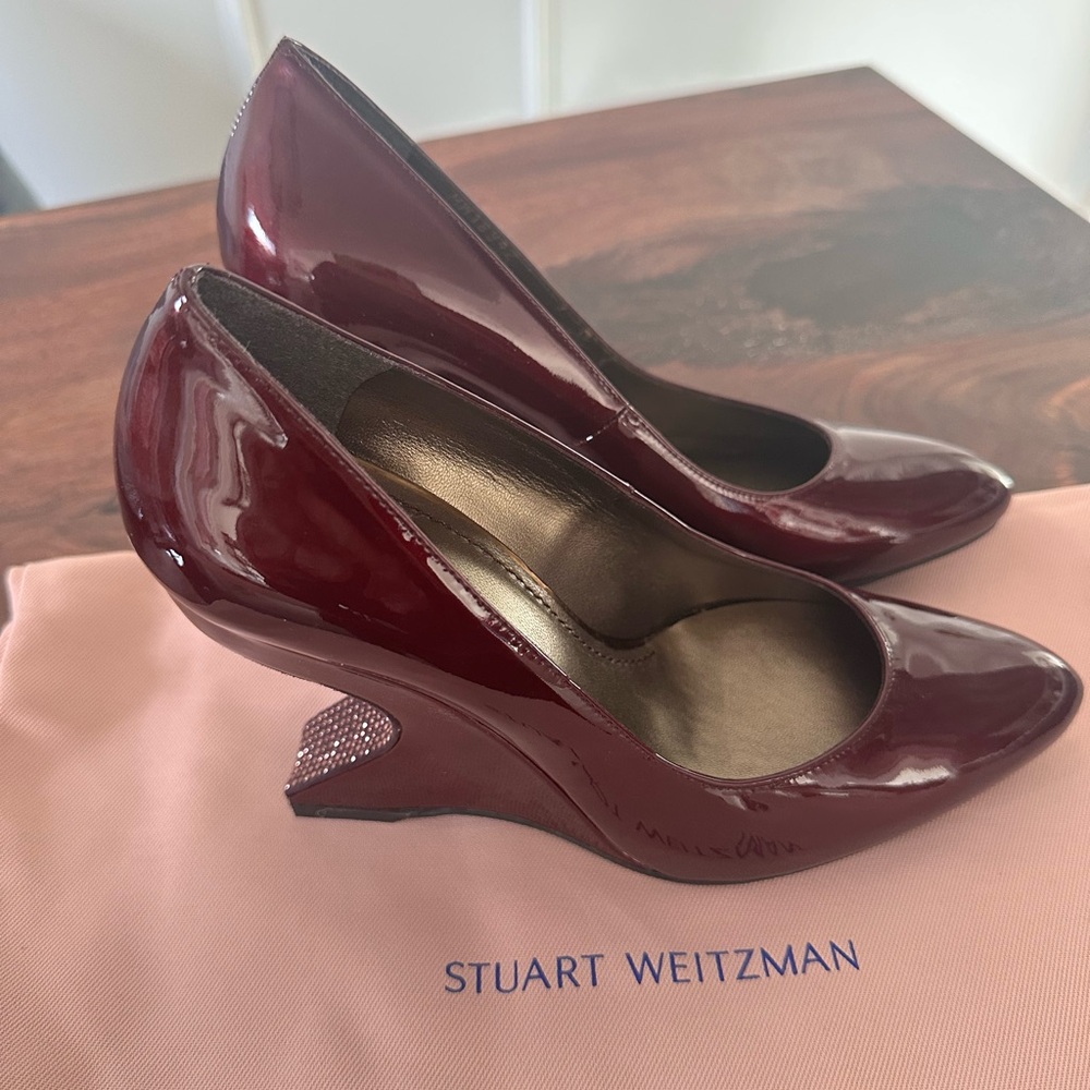 Stuart Weitzman Red Patent Leather Heels